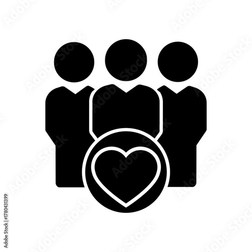 Volunteer icon vector. Community service  illustration sign. helping symbol. donation logo.