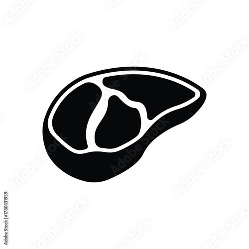 Beef steak icon logo flat vector design
