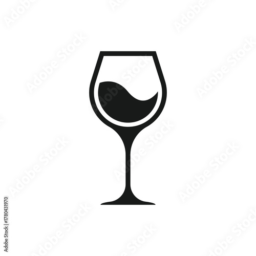 Wine glass icon isolated on white background.