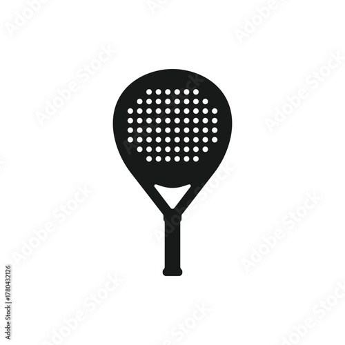 Padel Racket Silhouette, can use for Pictogram, Logo, Apps, Sport News, Website, Icon, Symbol, Sign, or Graphic Deign Element. Vector Illustration