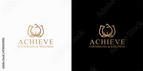 Elegant Lotus Logo for Achieve Counseling & Wellness Brand Identity