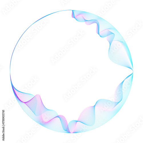 Abstract circle tech futuristic innovative concept. Colorful abstract wave circle on white background