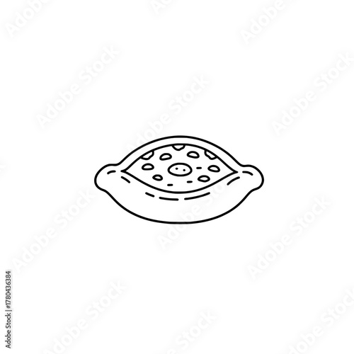 The khachapuri icon represents the concepts of traditional cuisine and national food