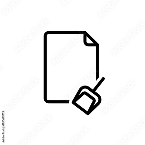 Document Cleanup, File Delete, and Erase Outline Vector Icon