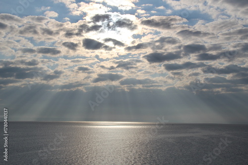 Sky over  Volga river at Russia