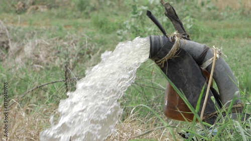 Vivid Water Flow - Irrigation System in Action