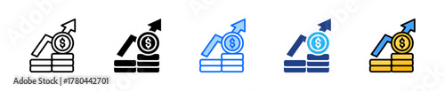 Business Growth Icon Set Multiple Style Collection