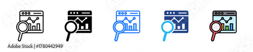 Market Research Icon Set Multiple Style Collection