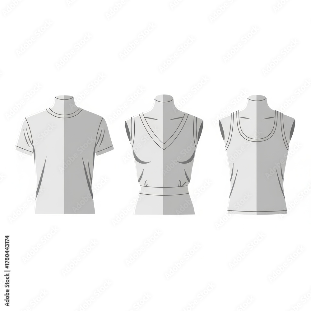 Naklejka premium Torso Mannequin Icon Set