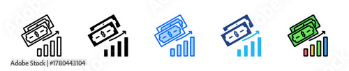 Profit Increase Icon Set Multiple Style Collection