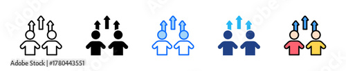 Teamwork Success Icon Set Multiple Style Collection