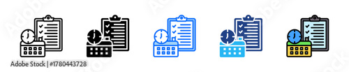 Time Management Icon Set Multiple Style Collection
