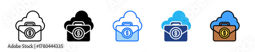 Cloud Business Icon Set Multiple Style Collection