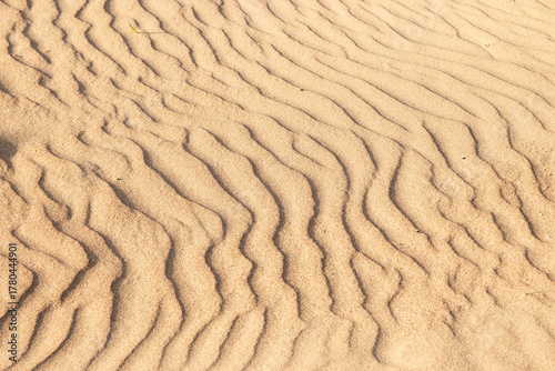 Foto Vaguelettes dans le sable formées par le vent, format horizontal