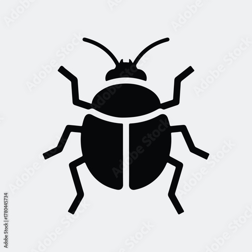 Silhouette beetle insect minimal simple flat design Vector illustration