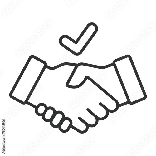 Agreement icon in line design. agreement, contract, deal, handshake, partnership, trust, terms on white background vector. Agreement editable stroke icon