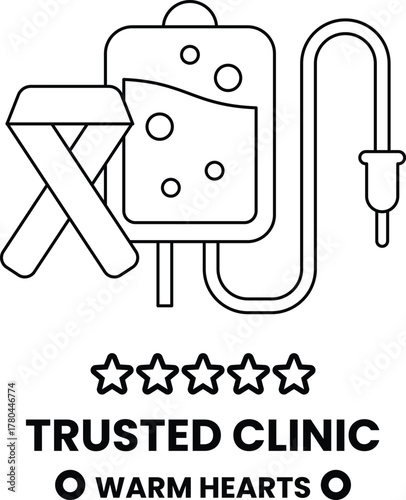 A black and white image of a syringe with a star rating of 4