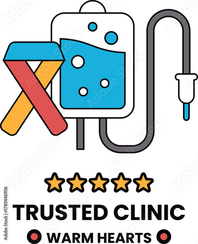 A black and white image of a syringe with a star rating of 4