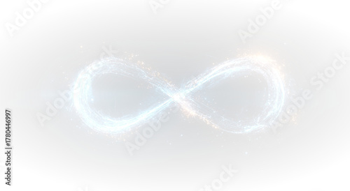 Photos Futuristic infinity symbol with shining glow representing endless digital power and science inspired art
