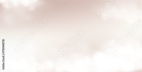 Tan brown cream clouds background. Heaven sky template. Morning surface for cosmetic products presentation. Pastel neutral nude colors clouds. Vector illustration.