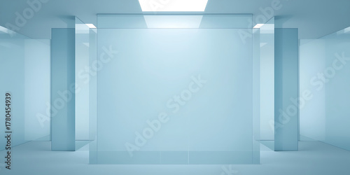 Wallpaper Mural Clean light blue abstract architecture interior, glass structure, empty space. Torontodigital.ca