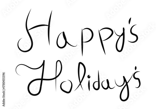 Texto negro de felices fiestas en fondo blanco