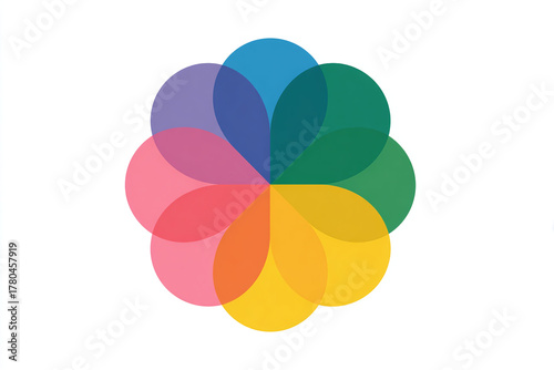 Colorful infographic pie chart with overlapping circular shapes