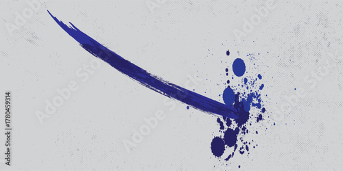 Blue paint strokes isolated on white background simple