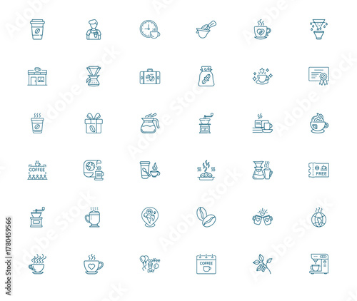 Coffee
Icon
Set,
International Drink Beverage, Cafe Shop
