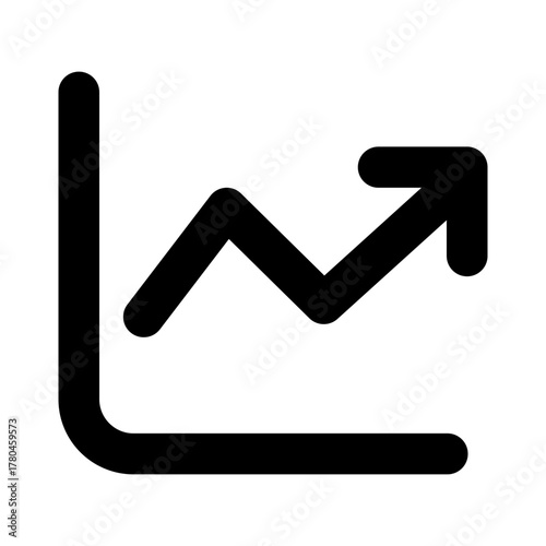 chart line up growth line icon
