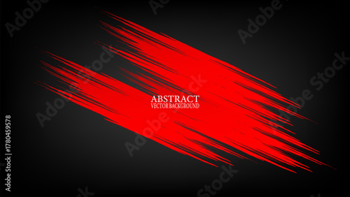 brush, stroke, Red grunge brush stroke on dark black background. Modern graphic design element, perfect for posters, covers, or dynamic digital art