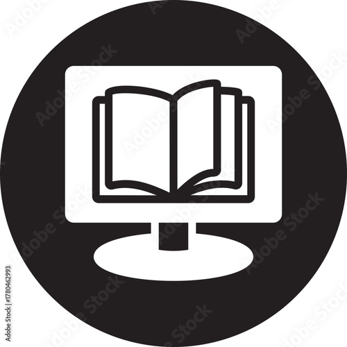 online learning glyph icon