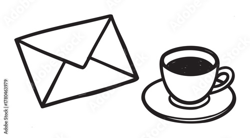 Black outline vector illustration of a simple triangular camping tent with minimal linear design for outdoor, travel, and adventure themes.