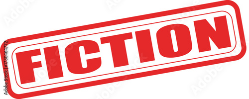 FICTION red stamp text vector, rubber stamp