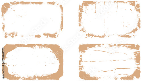 Vintage grunge frames offer rustic charm for invitations, posters, and design elements