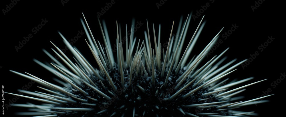 Obraz premium The sharp sea urchin spines evoke a tense and fragile natural beauty.