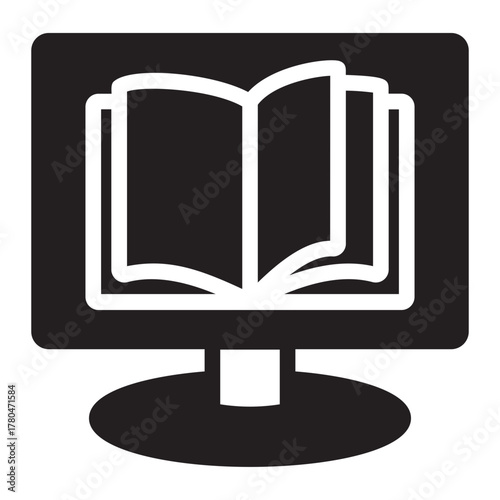 online learning glyph icon