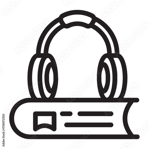 audio book line icon