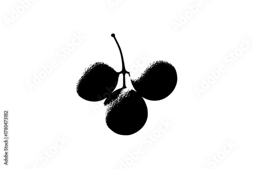 Bunch Grapes: Artistic Black White Depiction | Clean, isolated vector art for creative projects.