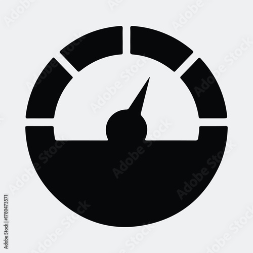 Silhouette speedometer gauge performance concept symbol Vector illustration