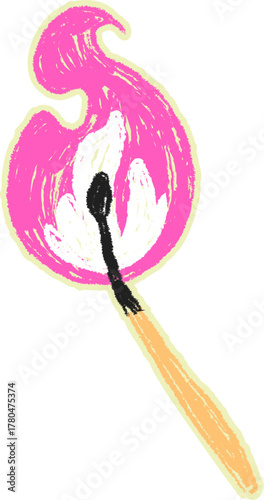 Crayon Burning Matchstick