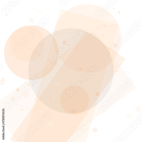 Abstract background vector with circles featuring a cracked brown eggshell isolated on white