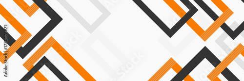 Bright black banner with a trend orange stripes