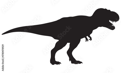 Black tyrannosaurus rex dinosaur silhouette