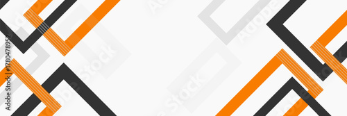 Bright black banner with a trend orange stripes