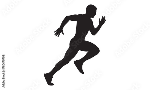 Dynamic silhouette of a runner in motion