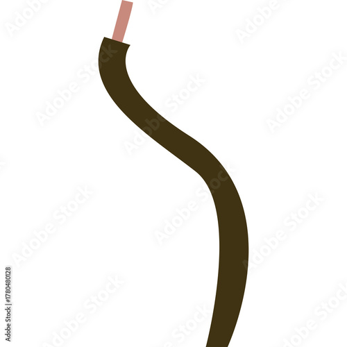 Tableau sur toile A Brown Electrical Wire With Exposed Copper Tip Against A White Transparent Back