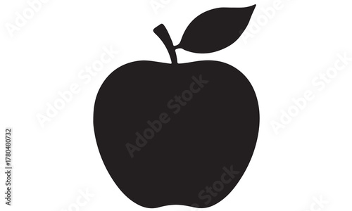 Simple black apple silhouette with adobe illustrator icon