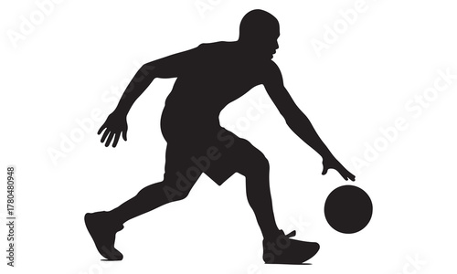 Dynamic basketball player silhouette in action silhouette