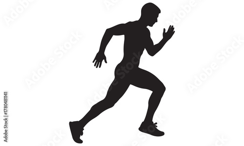 Dynamic male runner silhouette in motion